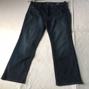 Long Wide Straight Leg Blue Jeans